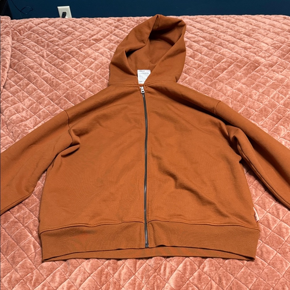 Acne Studios pink label brown zip up hoodie